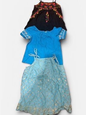 Girls 5T cotton casual embroidered Tops- 3 pieces